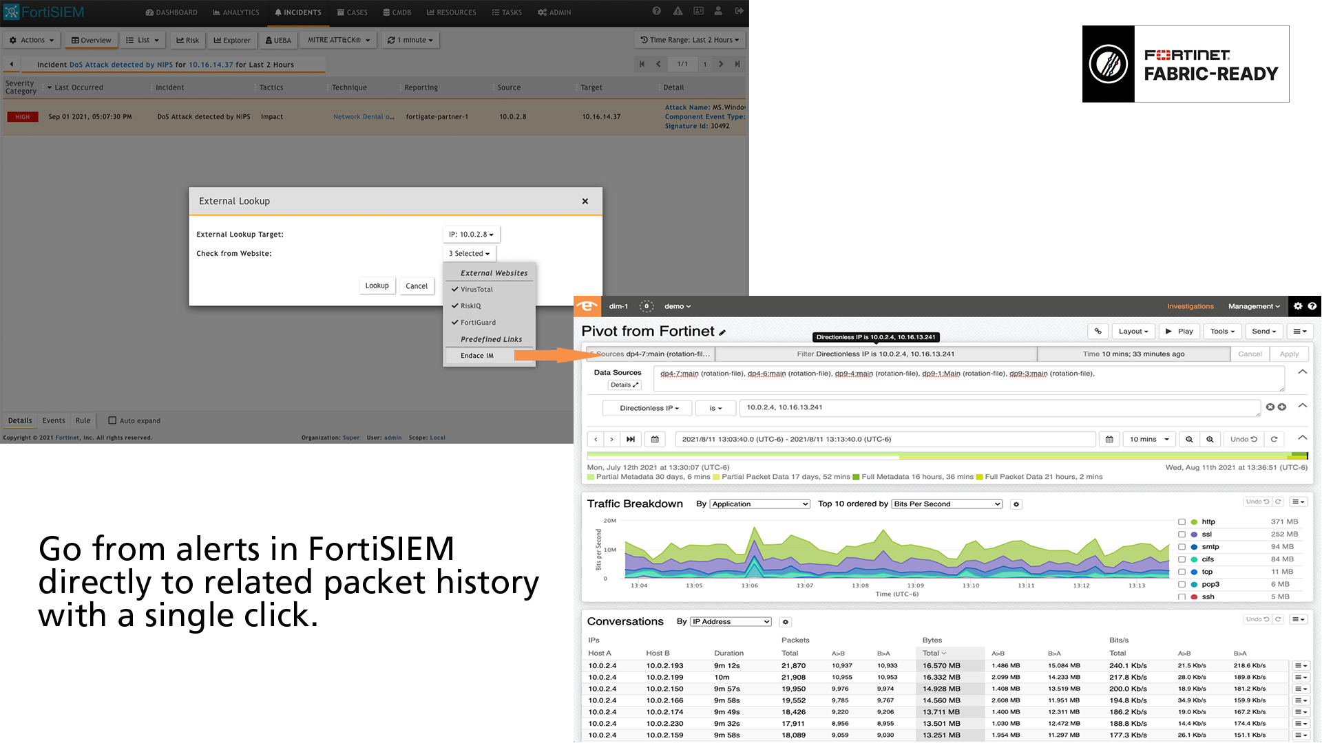 Fully integrated with FortiSIEM